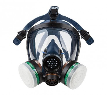 Silicone Full Face Respirator double Air filter, Spherical surface Mask, Fumigat