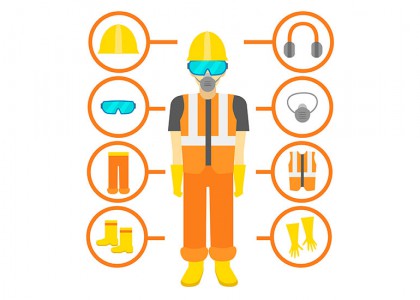 Personal protective equipment or PPE at work