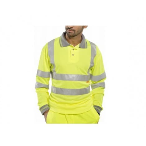 Bodyguard workwear Long Sleeve Polo Shirt w/ Soft Under Arm Ventilation & Soft Ribbed Cuff