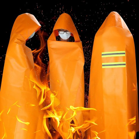 Fireproof Cloak Cape Safety Blanket Flame Retardant Heat Insulation Fiberglass Silicone coat Fire fighting