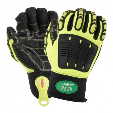0392 TPR glvoes Shockproof  Impact Mechanic Safety Work Gloves