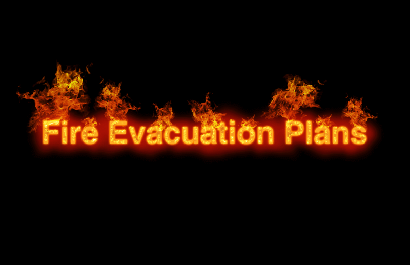 Fire emergency evacuation plan and procedures